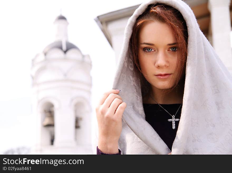 Closeup portrait of a beautiful young woman