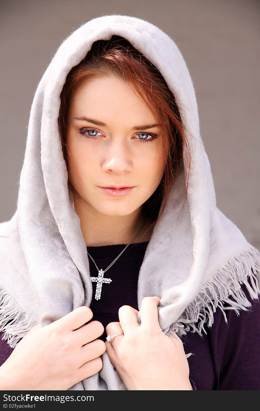 Closeup portrait of a beautiful young woman