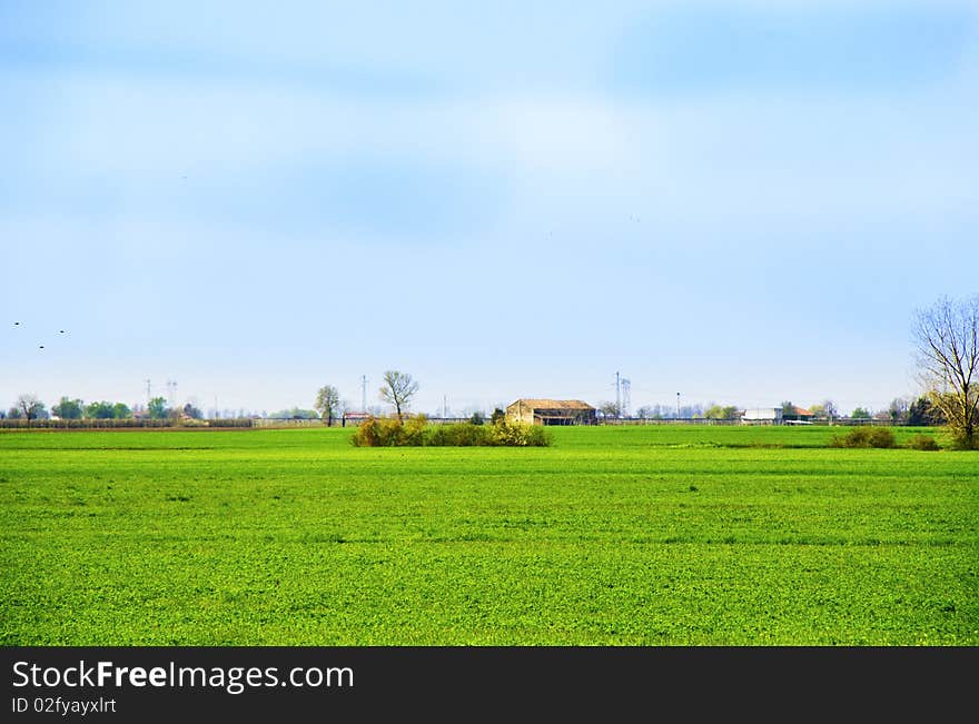 Campaign with meadows and cultivated fields