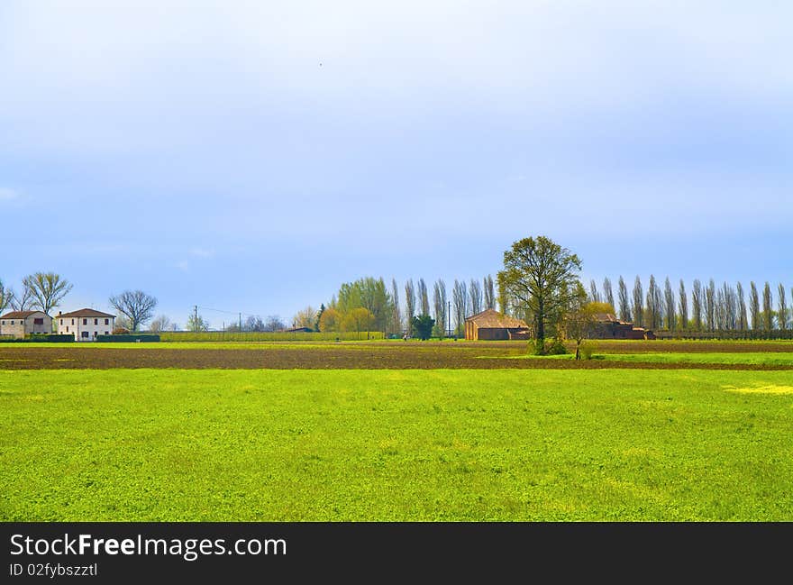 Campaign with meadows and cultivated fields