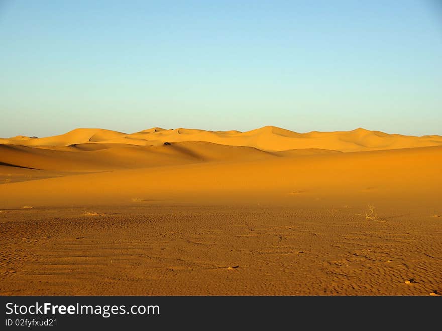 Sand sea in the desert of Libya, in Africa. Sand sea in the desert of Libya, in Africa