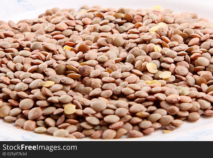 Dish with lentils. image of raw food. grain