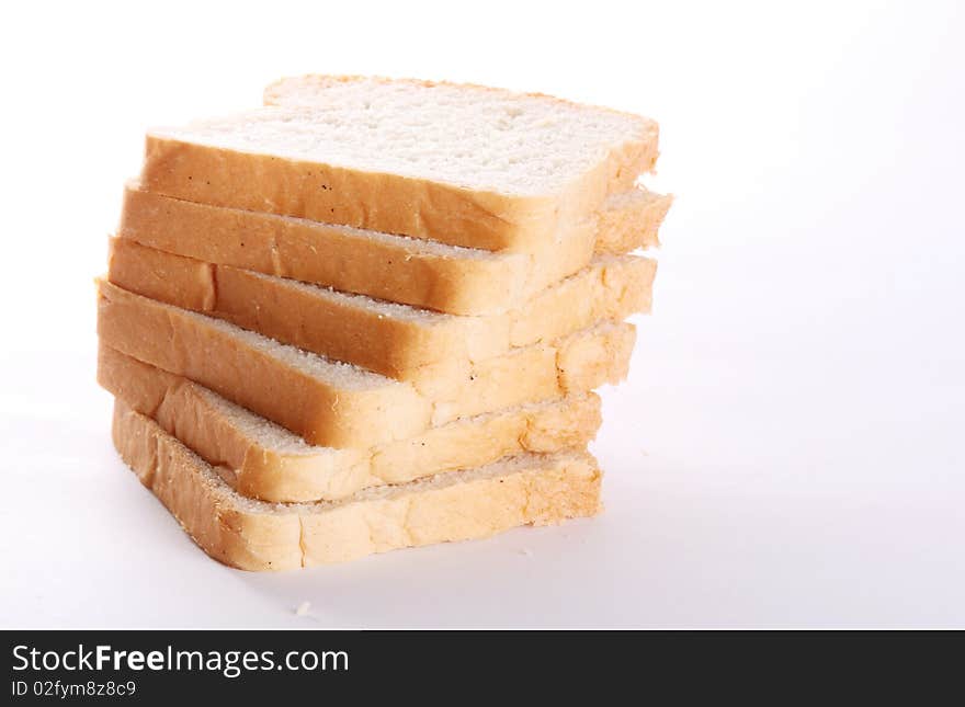 Square bread for sandwiches over white background