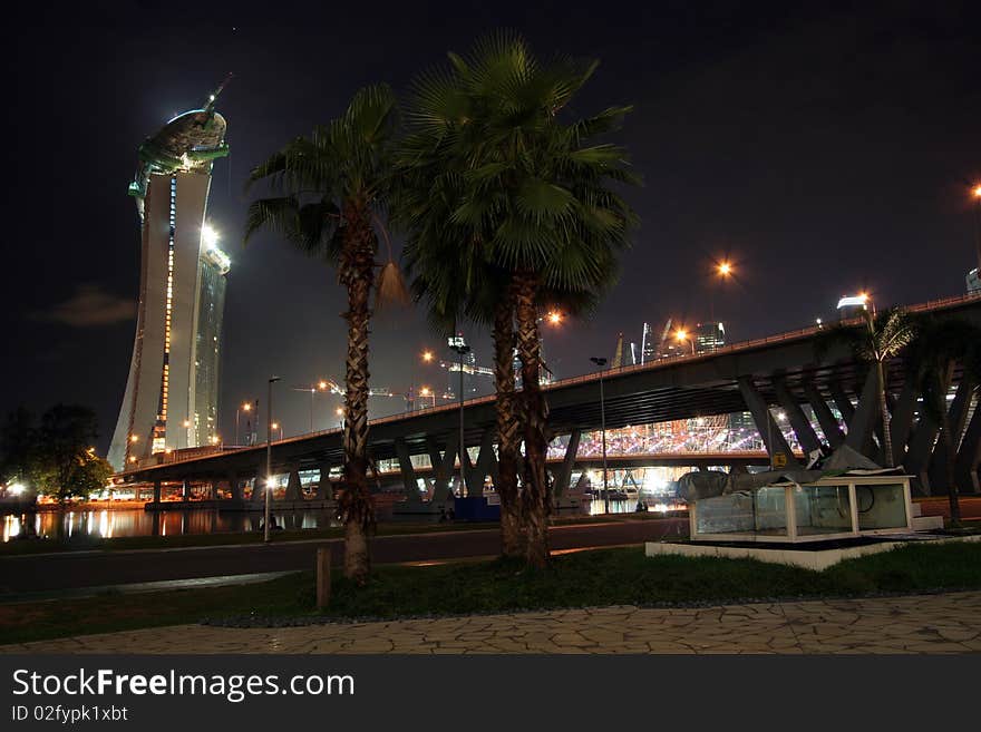 Night scene casino in singapore