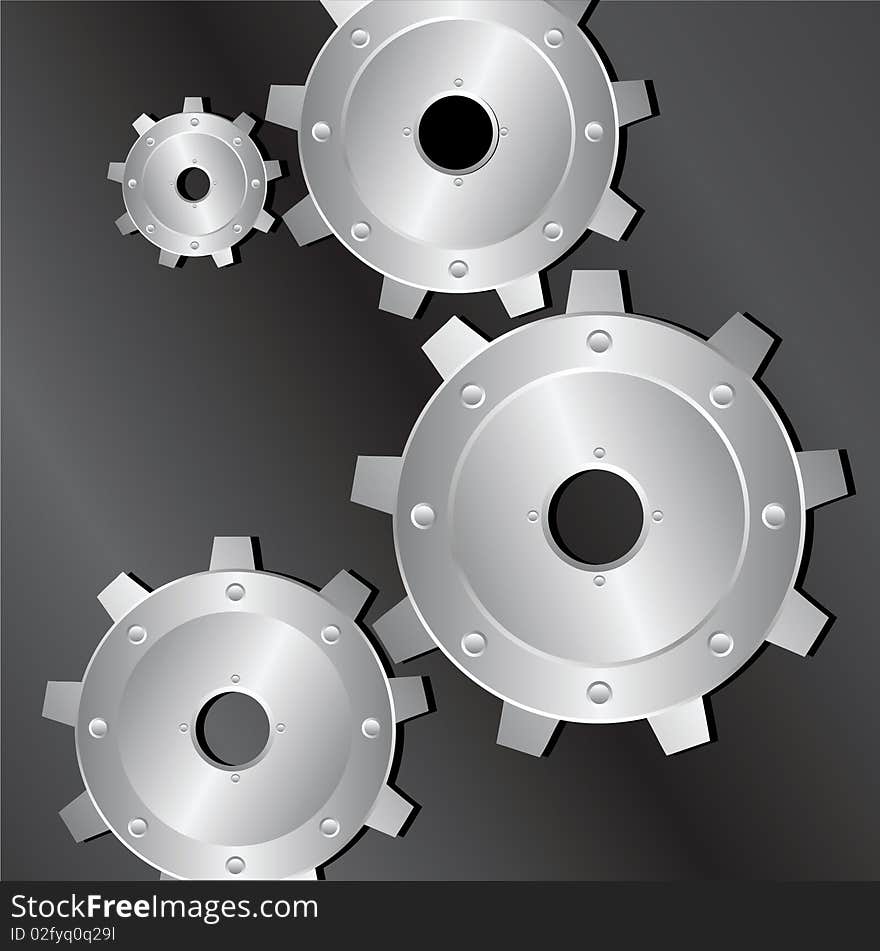 Illustration of some metallic cogwheels