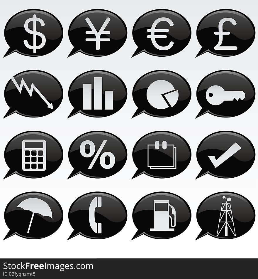 Collection of various finance icons