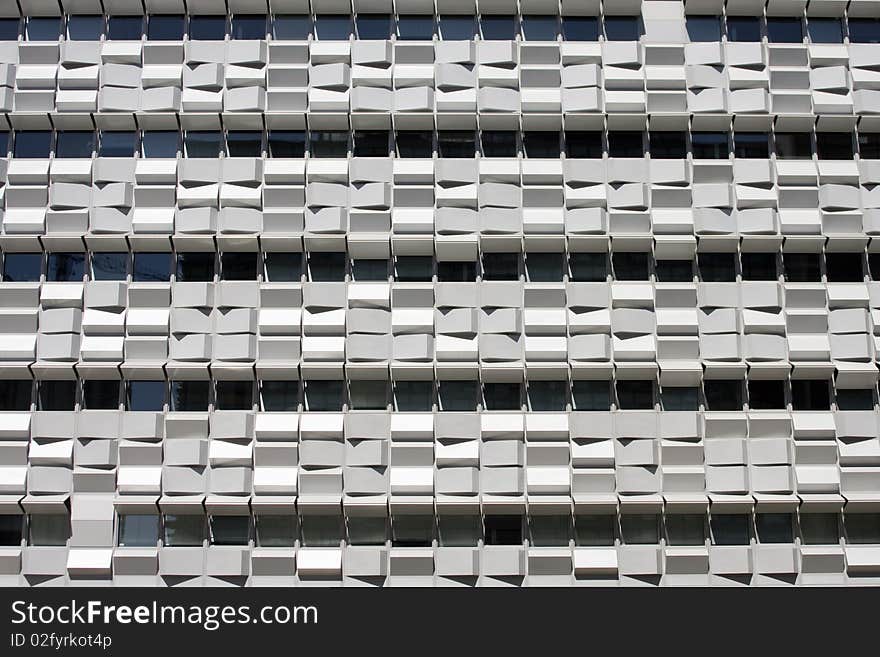 Building with modern corporate architecture - Facade detail. Building with modern corporate architecture - Facade detail