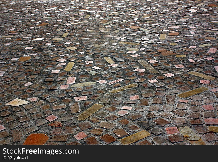 Brick flooring in the San Juan Capistrano Los Rios Historic District