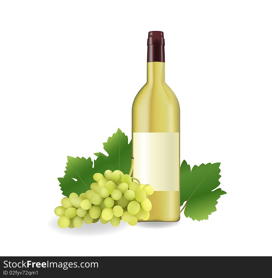 White wine set. Contains gradient mesh. White wine set. Contains gradient mesh.