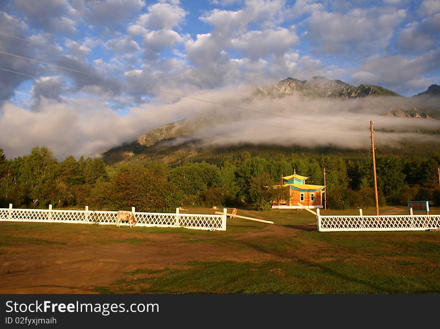 Buddhistic temple in mountains