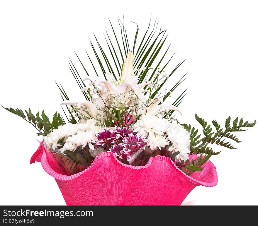 Beautiful bouquet over white background