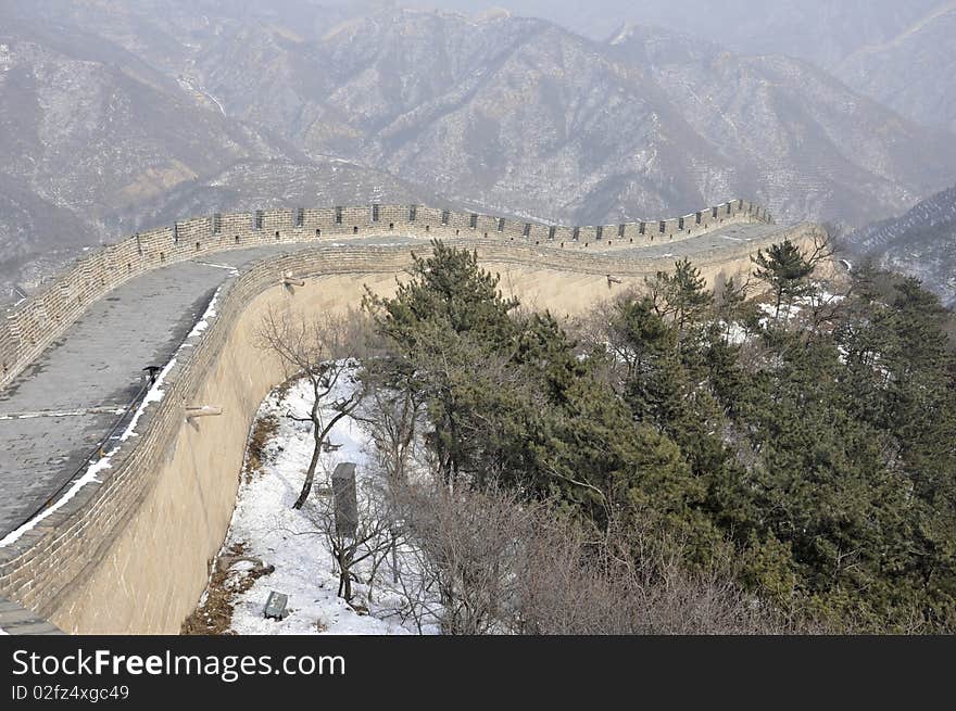 Great Wall, Badaling Beijing in Wintertime