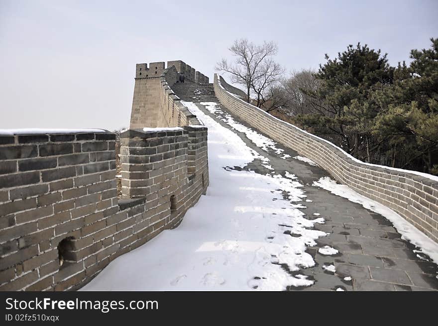 Great Wall, Badaling Beijing in Wintertime