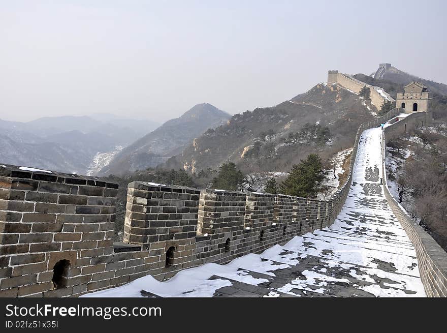 Great Wall, Badaling Beijing in Wintertime