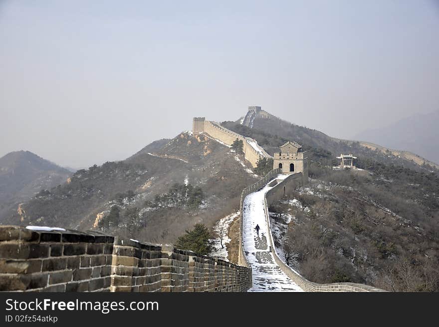 Great Wall, Badaling Beijing in Wintertime