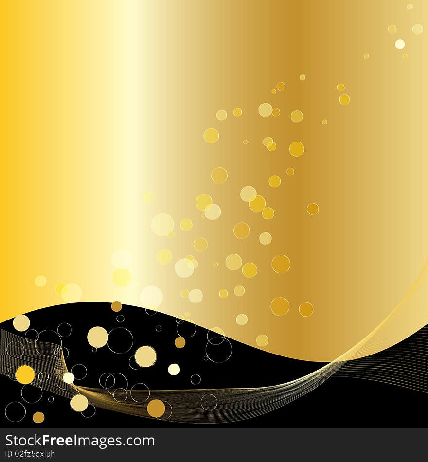 Beautiful festive golden vector background.