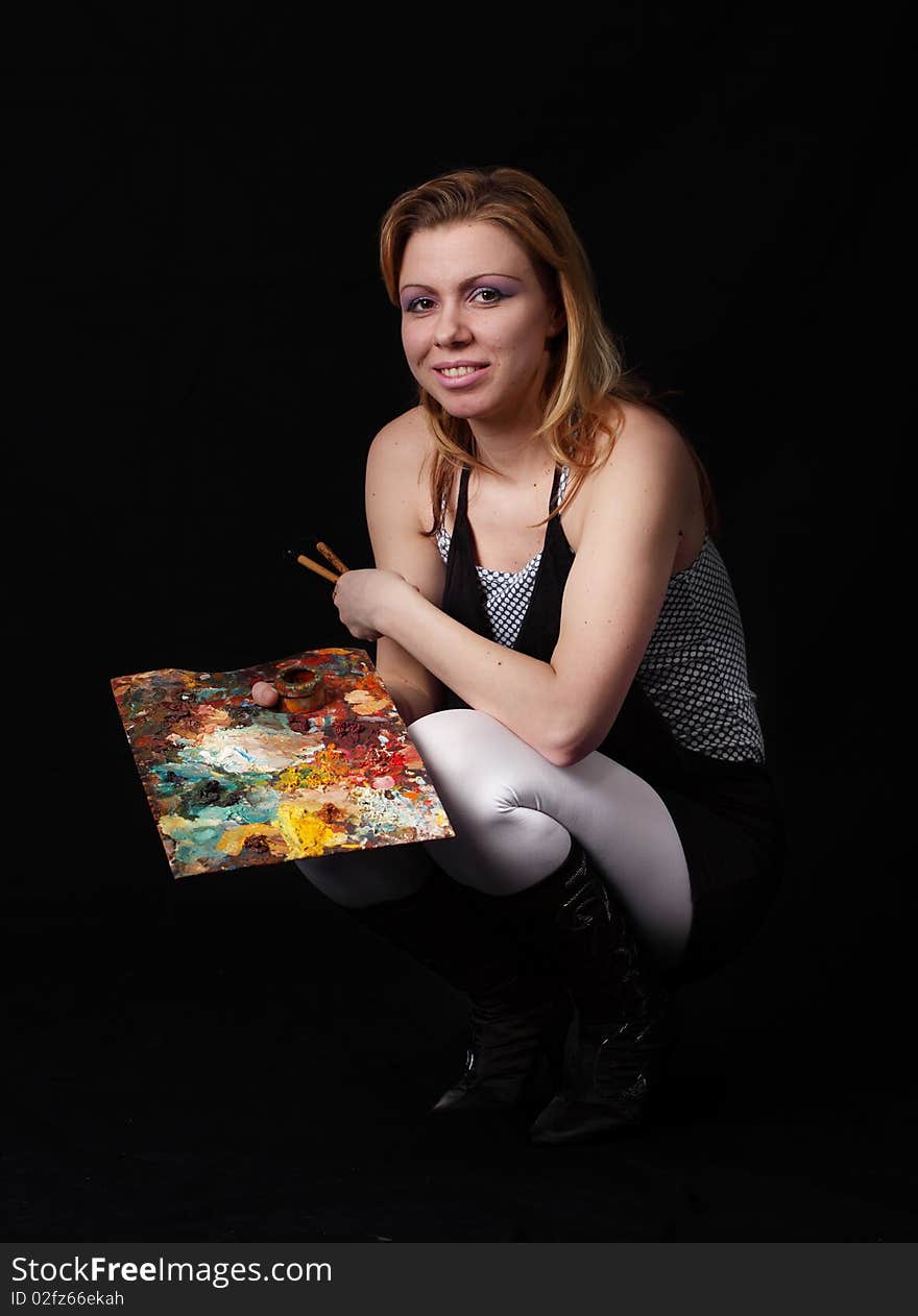 Artist with palette