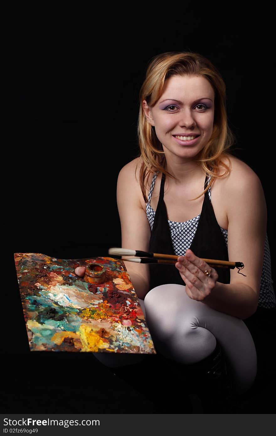 Artist with palette