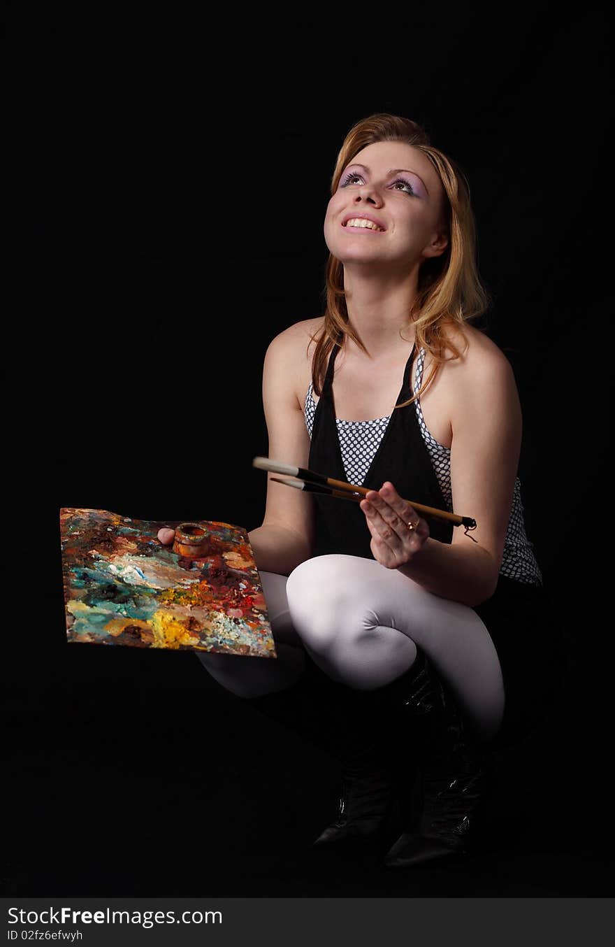 Artist with palette