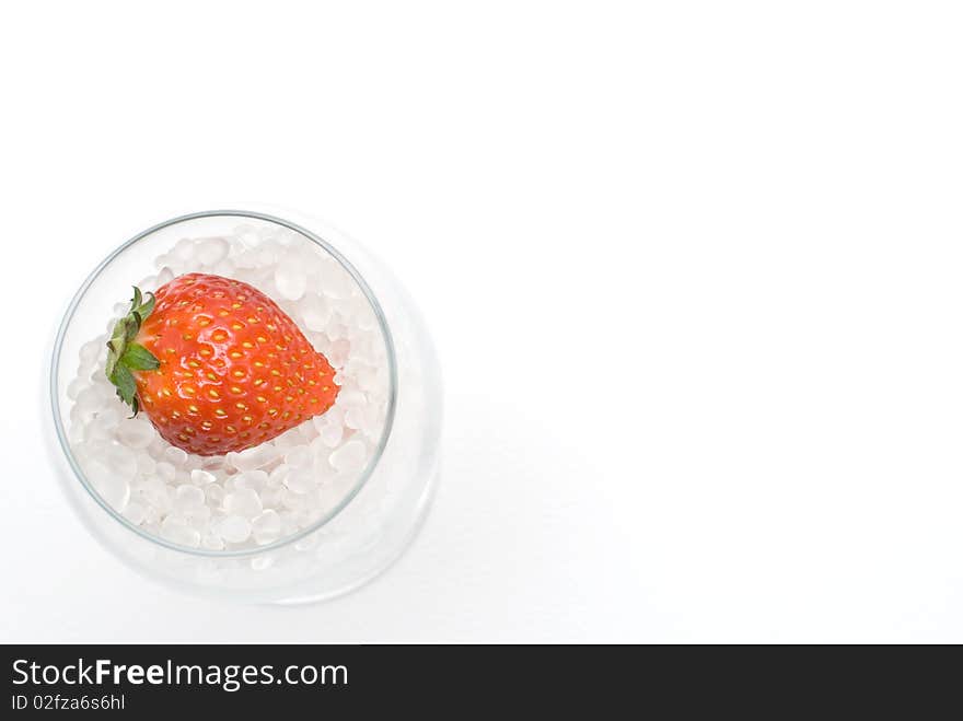 Strawberry and Glass Sand in a glass. Strawberry and Glass Sand in a glass