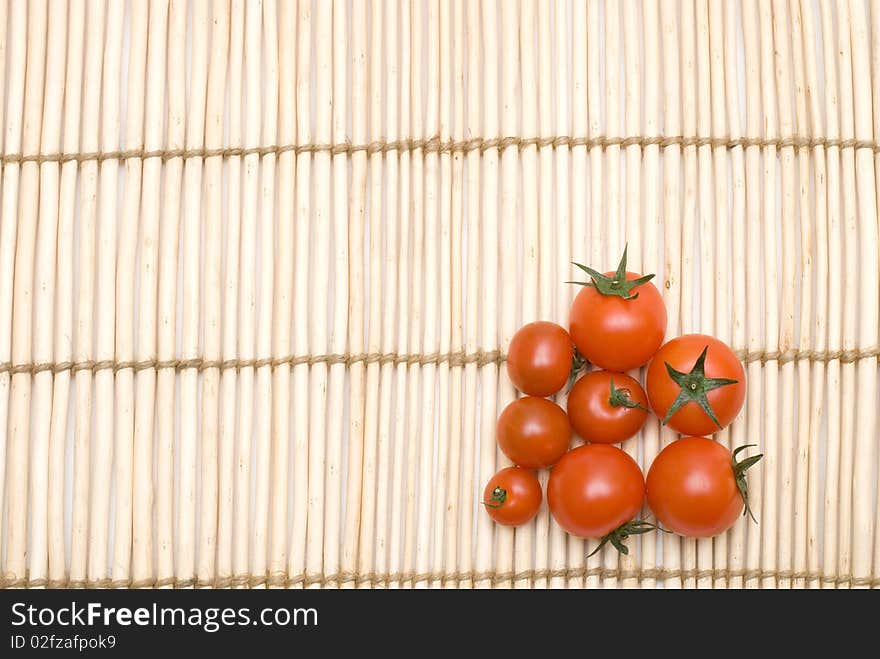 Reed Mat on the Small Tomato. Reed Mat on the Small Tomato