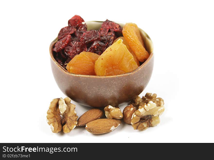 Cranberries and Apricots in a Bowl