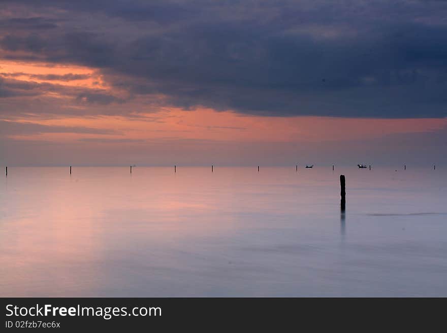 Beautiful sunrise on the ocean. Beautiful sunrise on the ocean