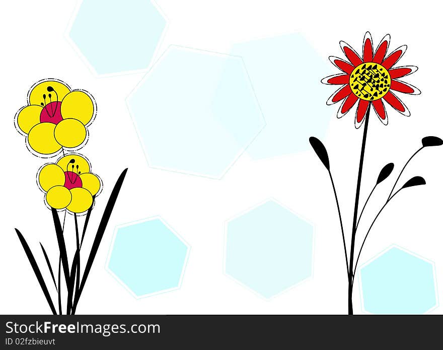 Abstract nature flowers background