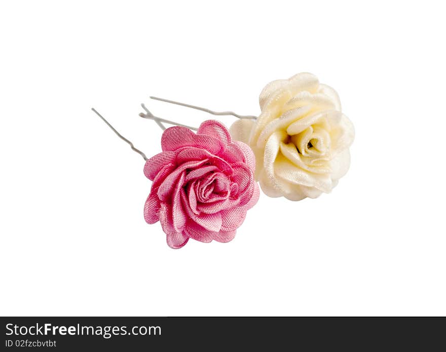 Hairpins with colours on a white background