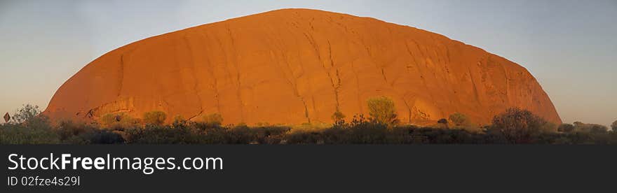 Ayers Rock Lights at Dawn, Australia. Ayers Rock Lights at Dawn, Australia