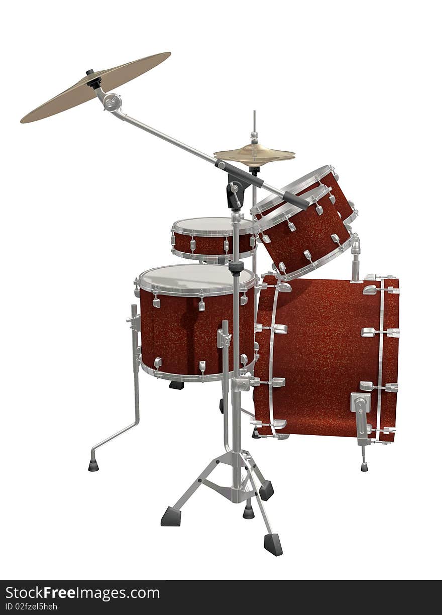 Drum Kit isolated on a white