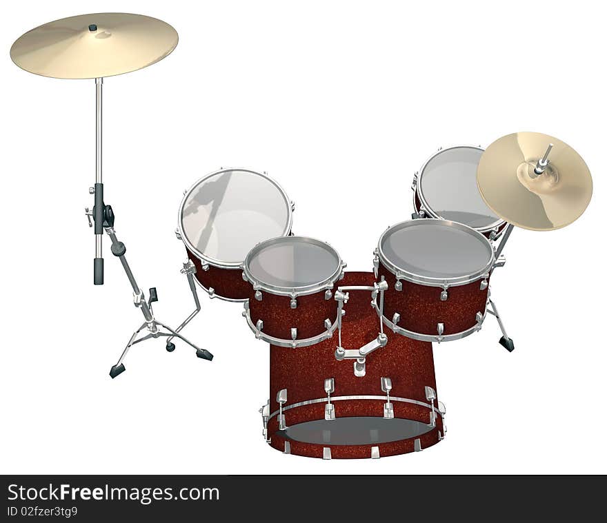 Drum Kit isolated on a white