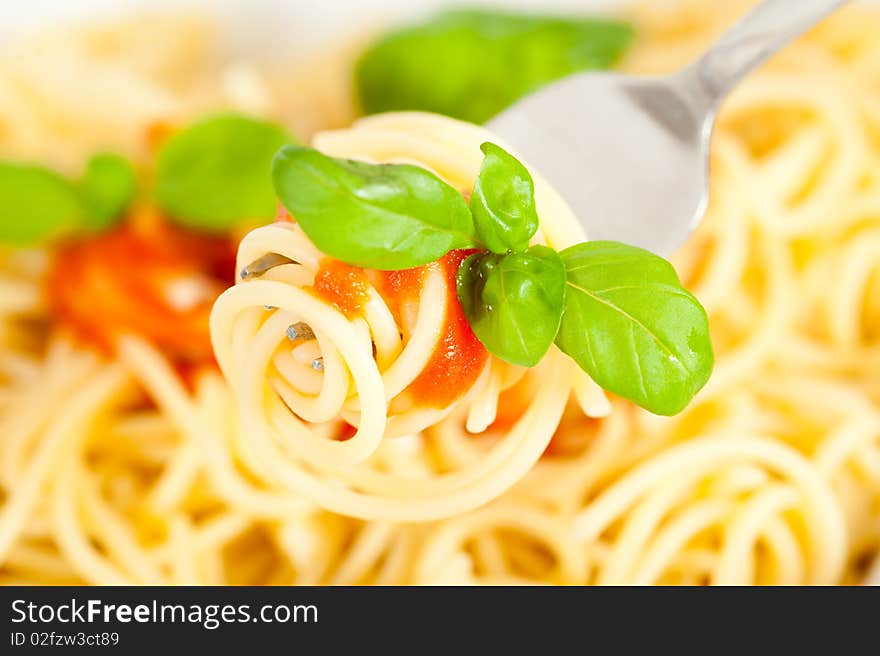 Spaghetti with tomato sauce