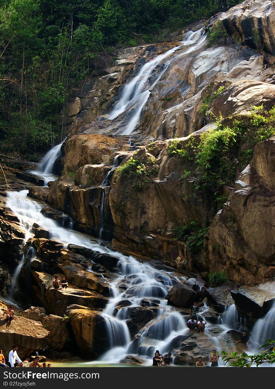 View of the Sungai Pandan Waterfall at Kuantan, Pahang, Malaysia