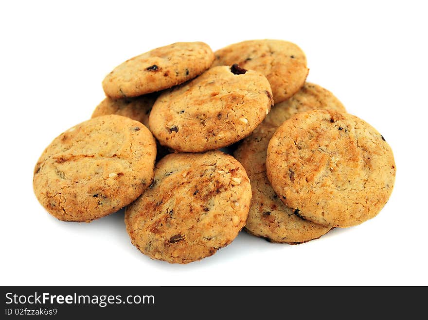 Some cookies isolated on a white background.