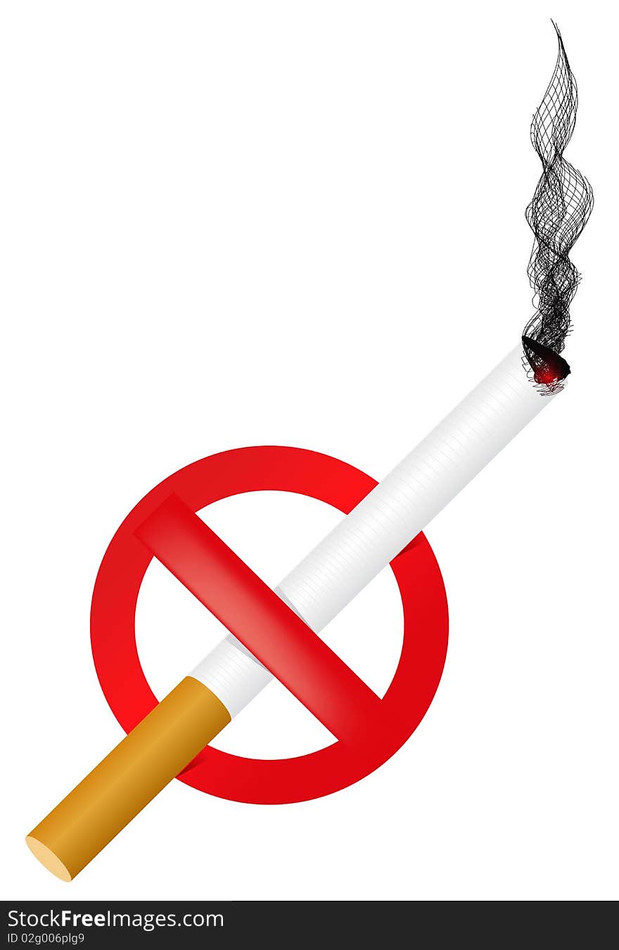 No Smoking sign on white. Vector.