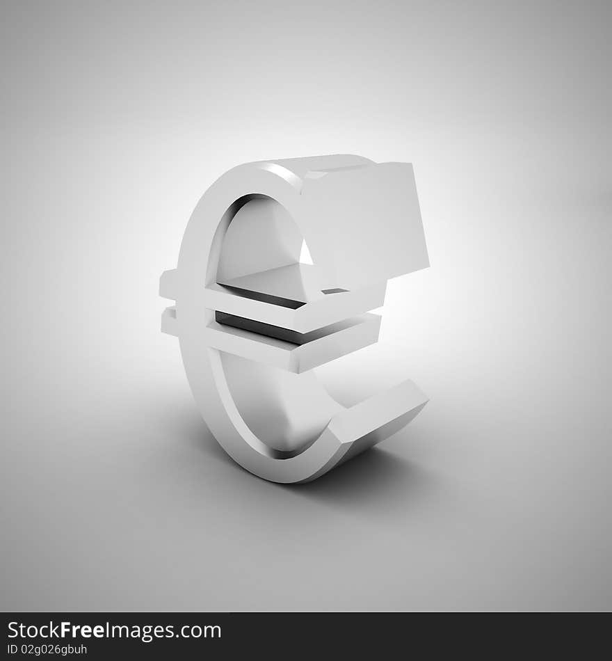 3d illustration of currency symbol. 3d illustration of currency symbol