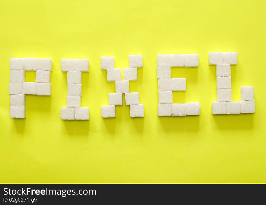 Word pixel from sugar slices