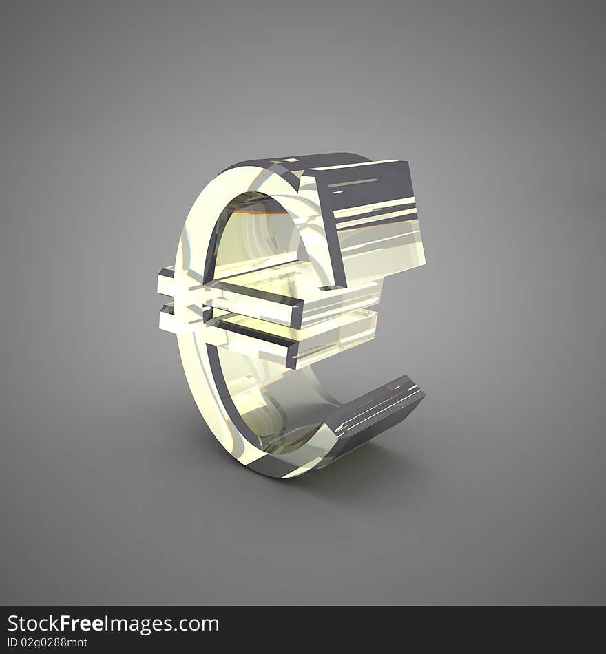 3d illustration of currency symbol. 3d illustration of currency symbol