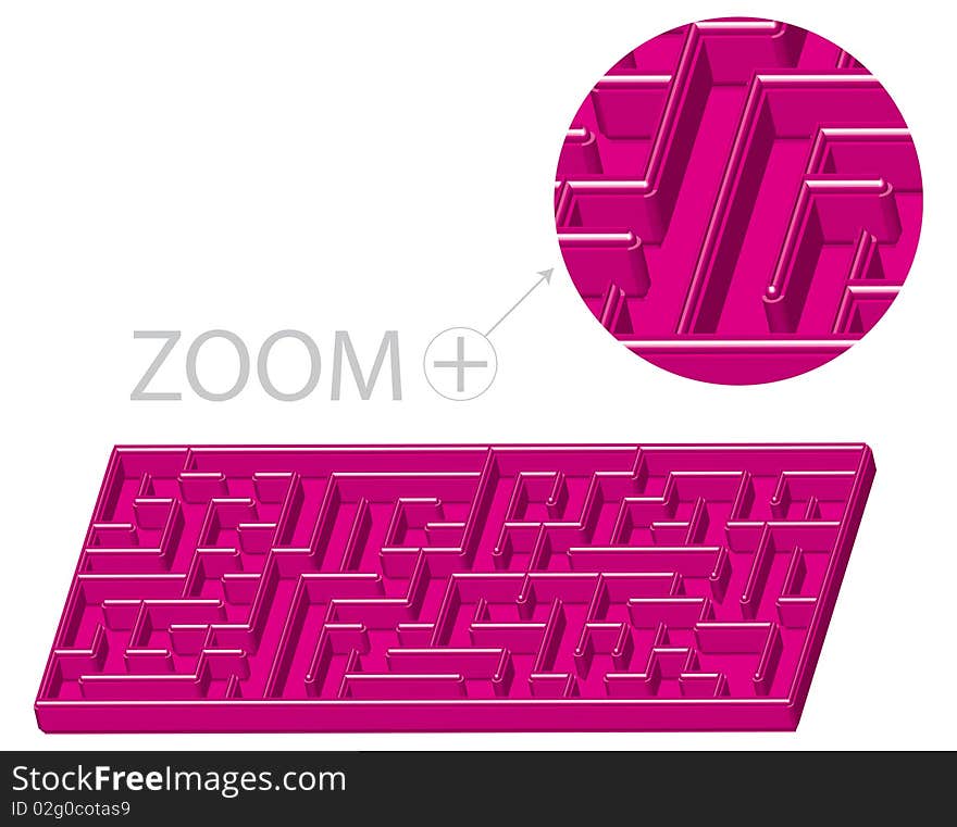 Maze in 3D cartoon style