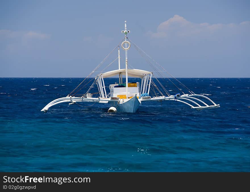 Traditional outrigger or banka, Bohol,  Philippines. Traditional outrigger or banka, Bohol,  Philippines