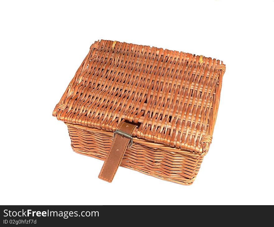 A picnic basket isolated on white