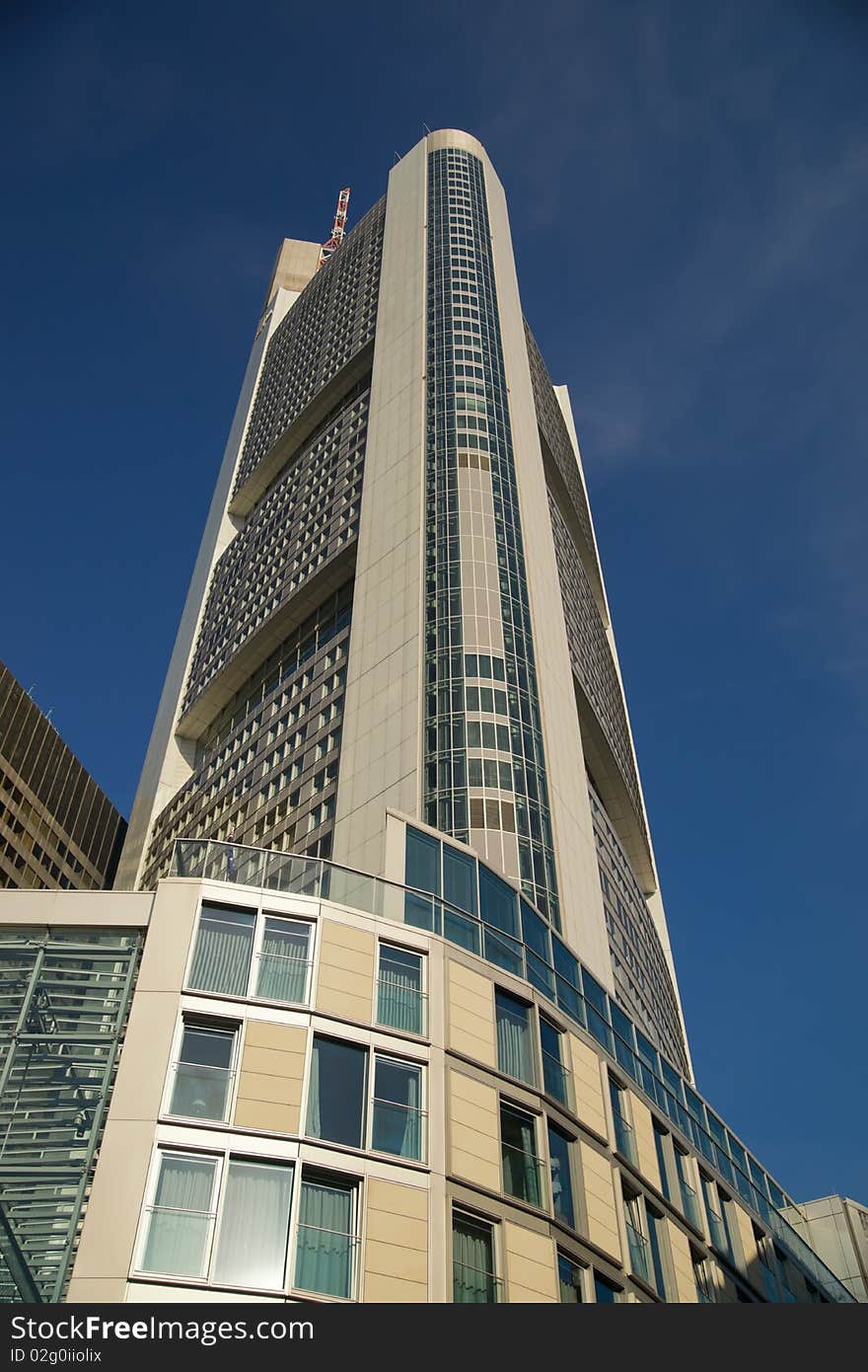 Skyscrapers in the city and blue sky. Frankfurt. Germany