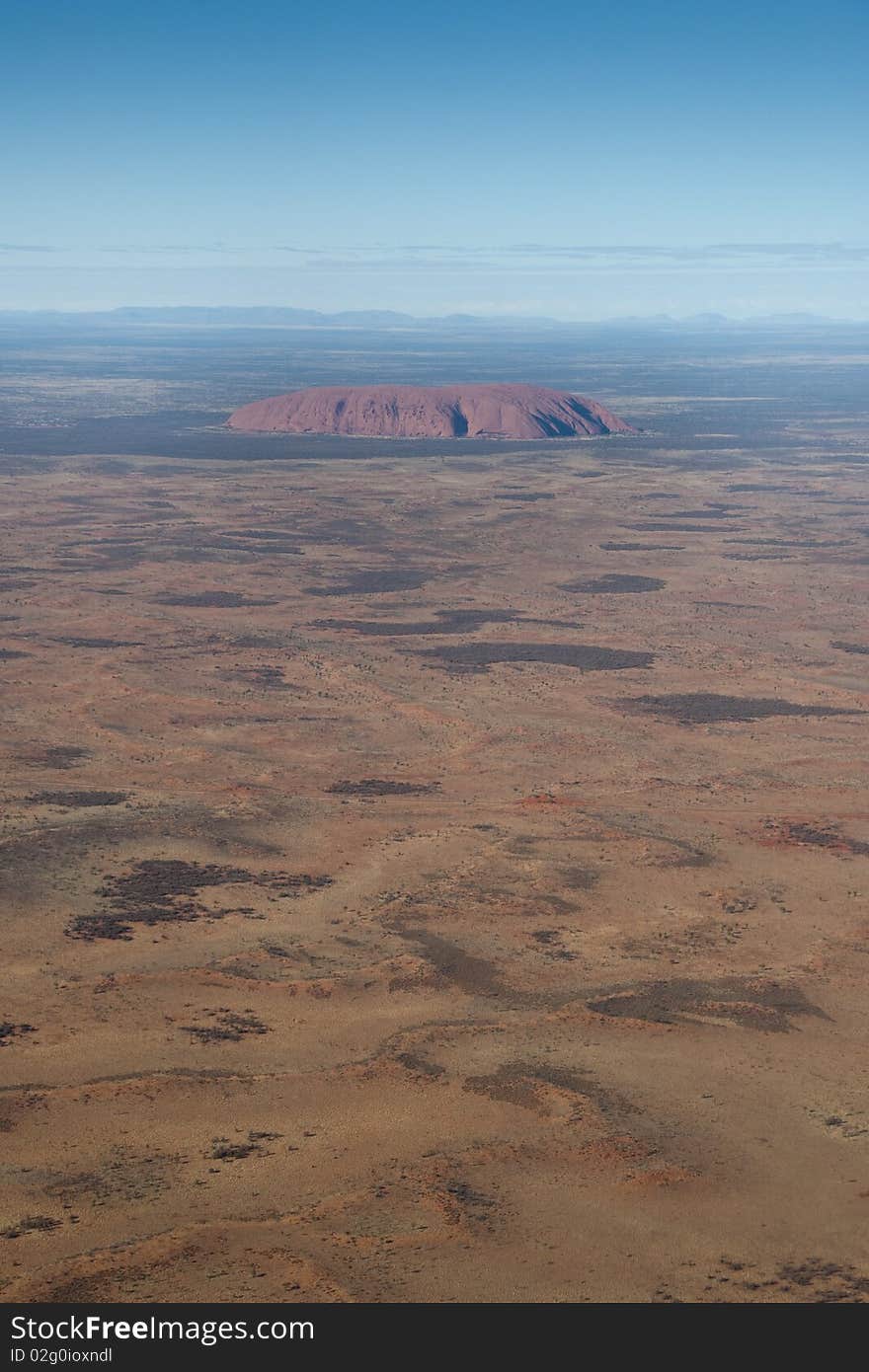 Aerial View of the Australia Outback near Ayers Rock. Aerial View of the Australia Outback near Ayers Rock