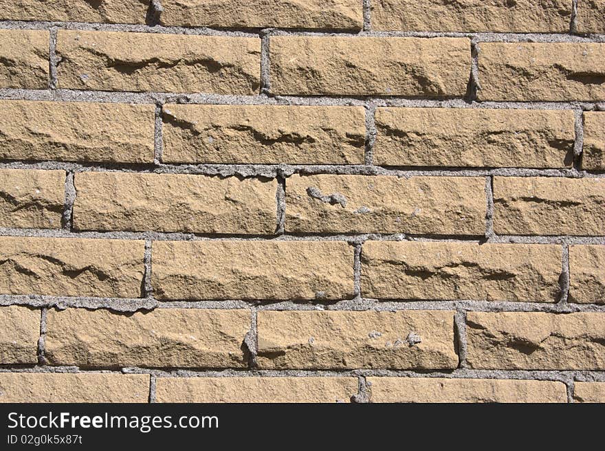 Brick Wall Texture, Beige Stones With A Very Rough Surface