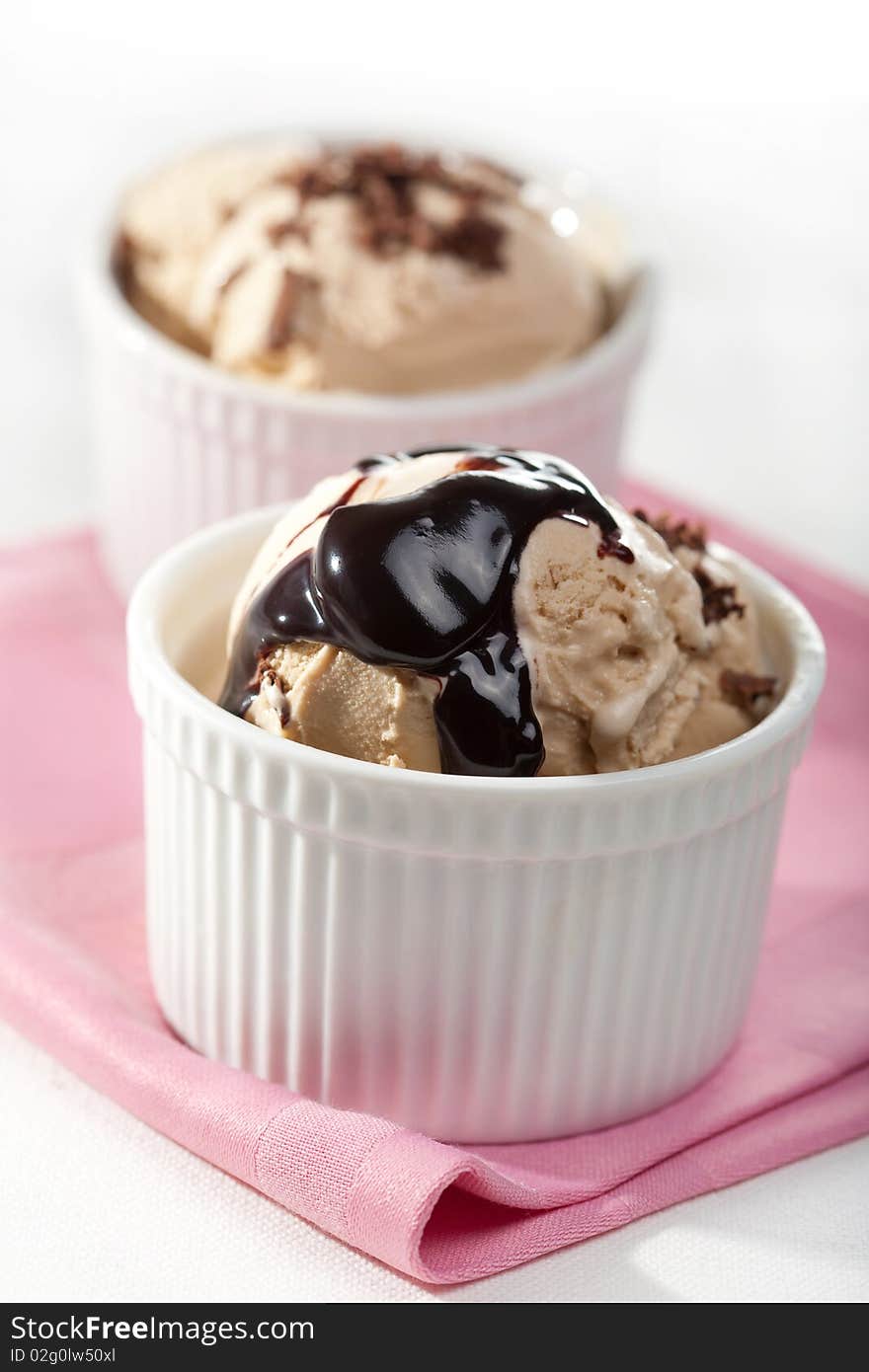 Ice cream with chocolate