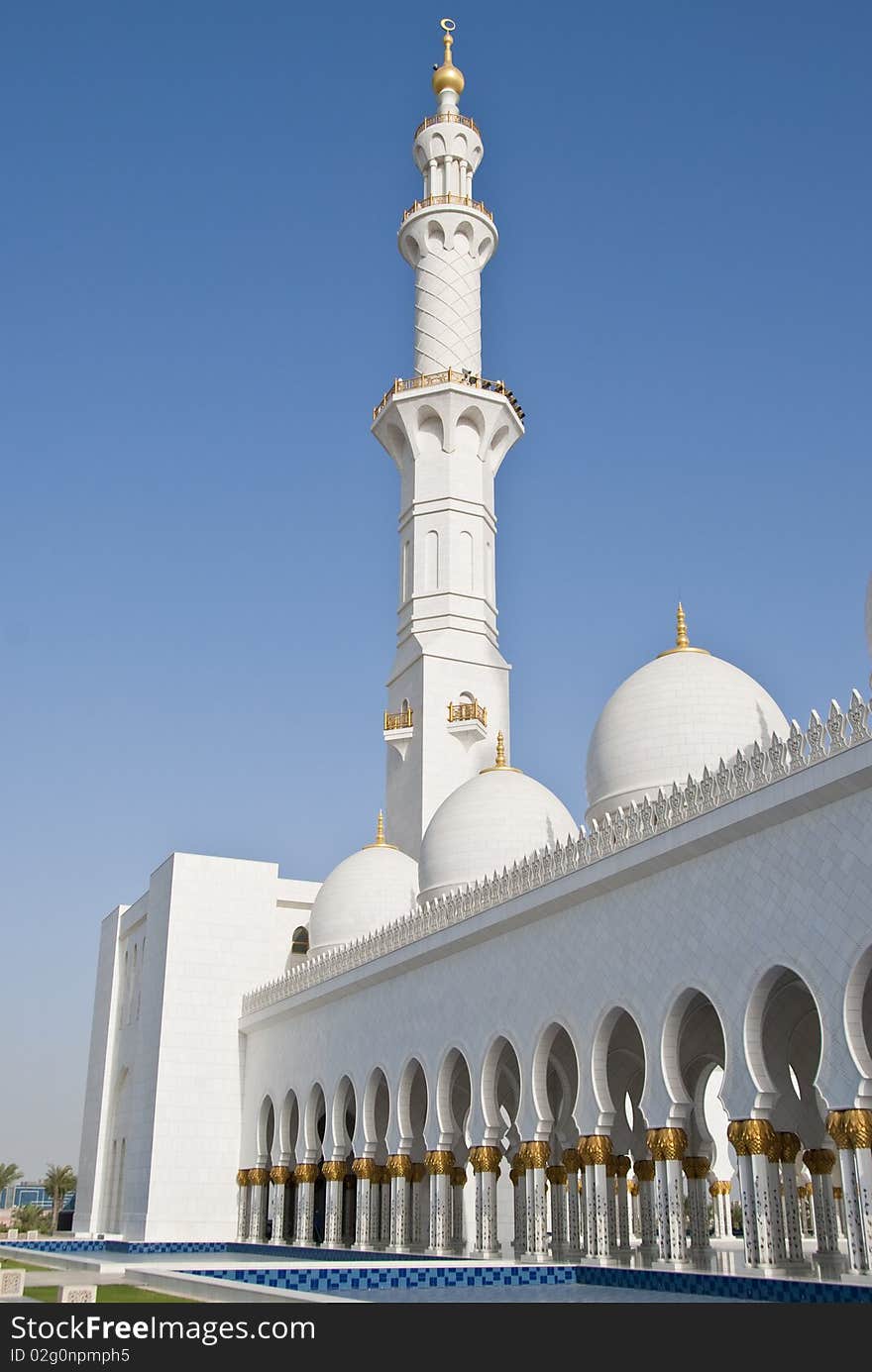 Minaret detail of a mosque. Minaret detail of a mosque