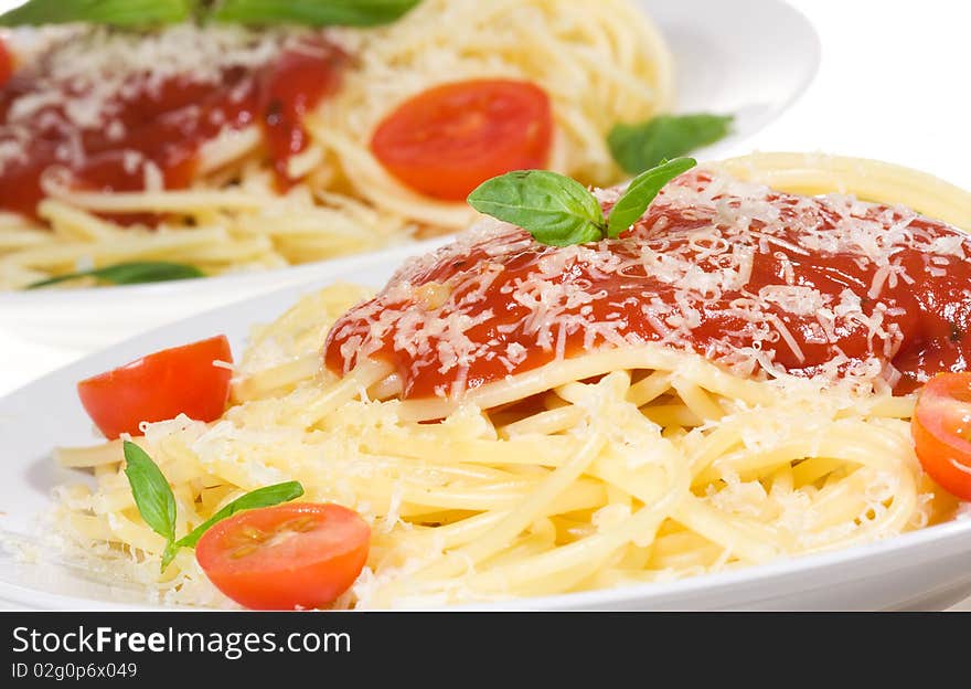 Plate With Pasta With Vegetables