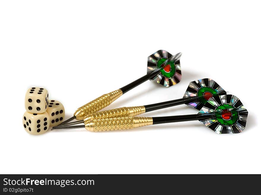 Dice and darts. Concept of  business