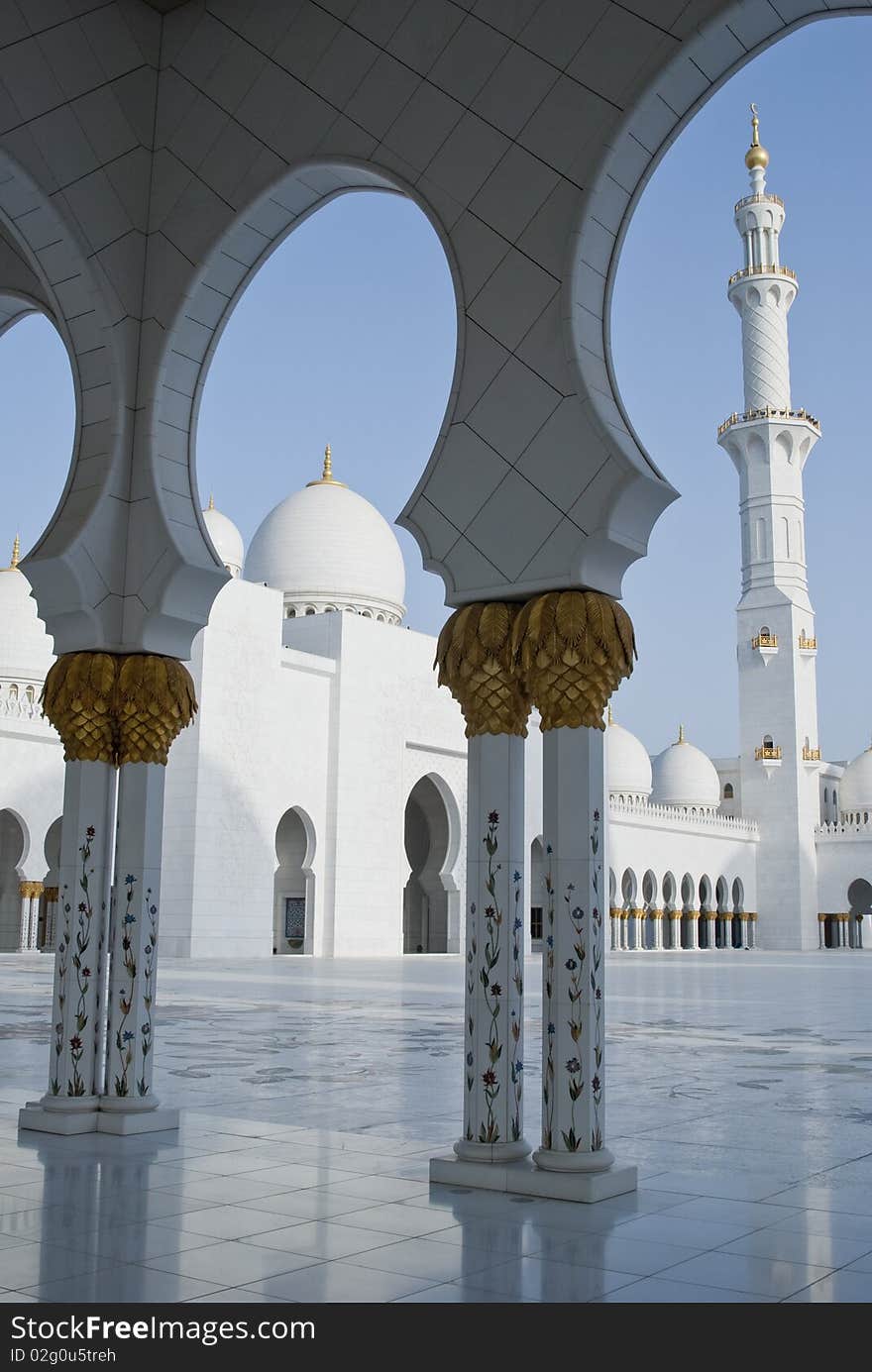 The view from the courtyard of a mosque. The view from the courtyard of a mosque